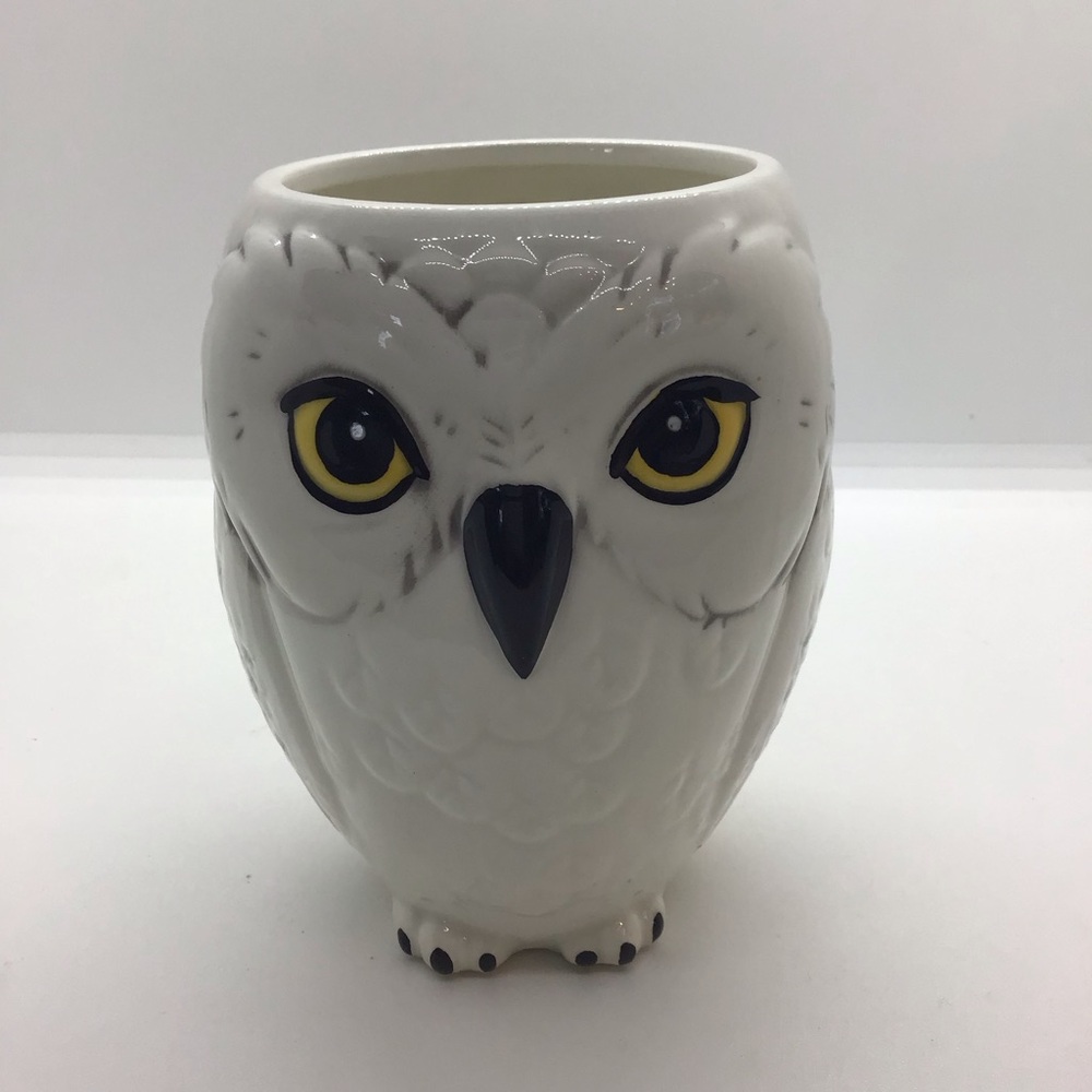 Harry Potter White Ceramic 3D Hedwig Snowy Owl Cup Mug 10 oz